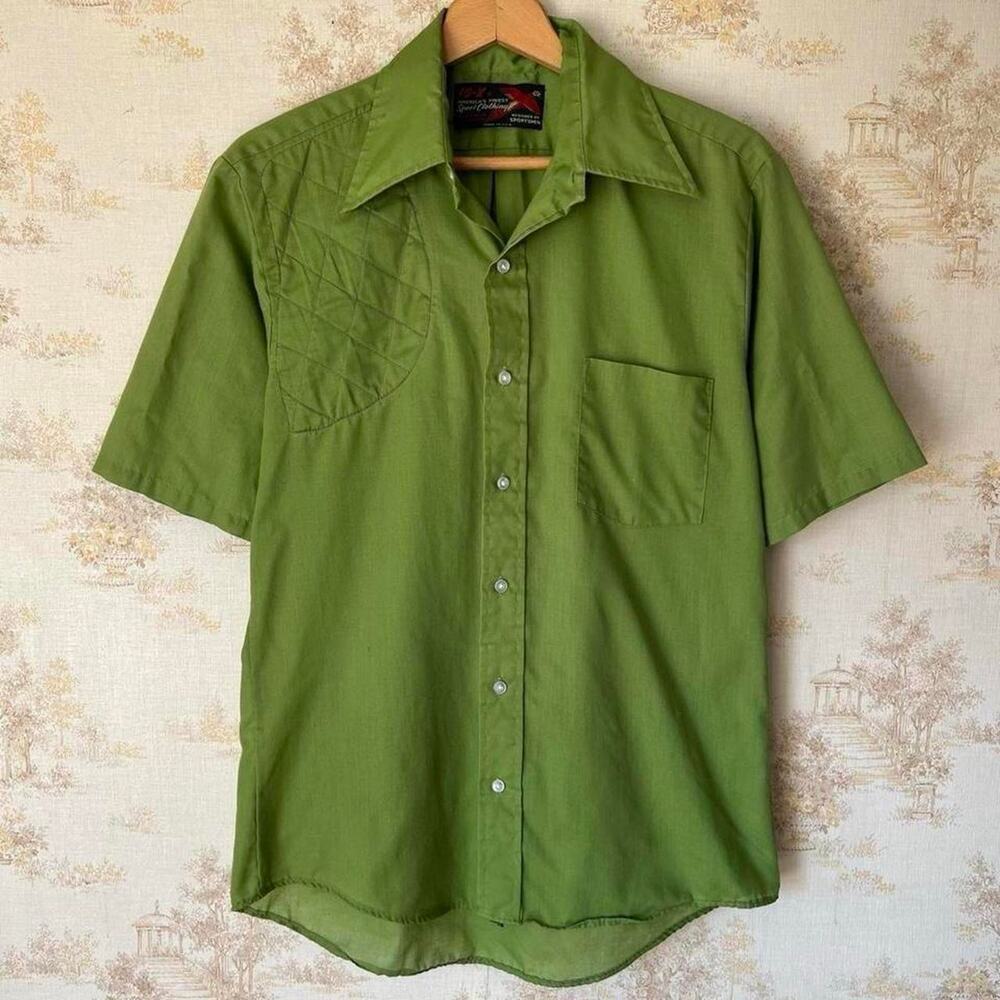 Vintage 70s 10-X Shooting Shirt | Green Hunting Quilted Recoil Pad | M